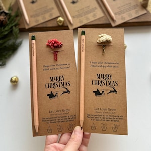 Recycled Christmas Gifts, Biodegradable Christmas Favor, Plantable Pencils, Personalized Seed Pencil, Holiday Tokens, Custom Christmas Gifts