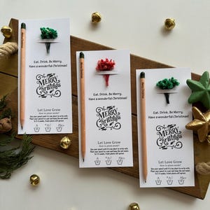 Custom Christmas Seed Pencil for Guests, Christmas Gifts, Sustainable Holiday Presents, Christmas Seed Pencil, Christmas Favors
