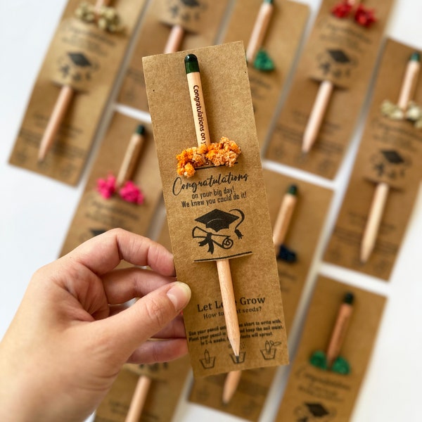 Personalized College Graduation Pencil Gifts, Flower Seed Pencil Favors For Graduation Party, Graduation Ceremony Plantable Pencil Gifts
