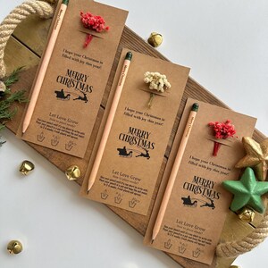 Personalized Seed Pencil for Christmas, Unique Christmas Gifts, Christmas Favour, Yule Gift, Festive favour, Christmas Appreciation