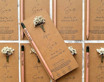 Personalized Wedding Gifts, Customizable Wedding Favor For Guests, Wedding Thank You Favors, seed pencils, Save The Date