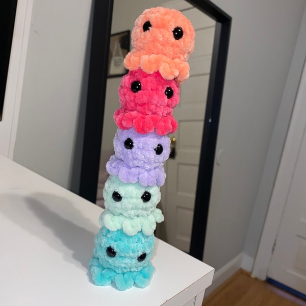 Crochet mini Octopus, Amigurumi Octopus, Velvet Plushie, Crochet Plushie, Kids Toy, Handmade Toy