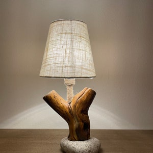 Handmade wooden table lamp