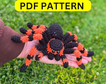 Gehäkelte Spinne für gruselige Halloween Geschenke Halloween Wandbehang Dekoration handgemachtes Spinnennetz Amigurumi gruseliges Spielzeug