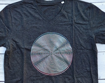 Spiral-optische Täuschung T-Shirt | Hypnotische Welle | Rave Psychedelic Grafik T-Shirt | Geschenk für Ihn