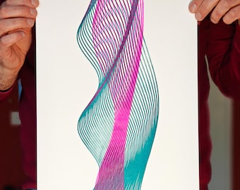 Abstract Riso Print | Minimalist Geometric Wall Art | Limited Edition