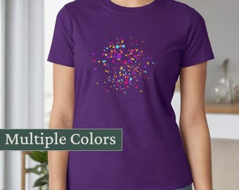 Confetti T-Shirt Women | Colorful Dot Festival Graphic Tee | Dopamine Dressing | Gift for Her