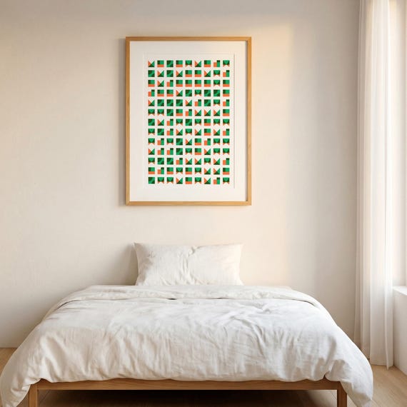 Geometric Abstract Print Wall Art Gallery Decoration Modern Style Minimal Design Studio Gift Eco Friendly Risograph Print Limited Edition