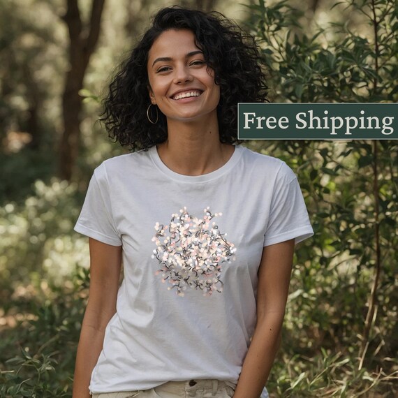 Pastel Colors Organic Design Women s T shirt Organic Cotton Artistic Abstract Summer Shirt Gift for Her Fair Sustainable Clothing Etsy Canada