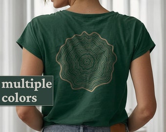 Boomstam T-Shirt Dames | Abstract Boomringen Design | Natuur Wandel Cadeau | Biologisch Katoen