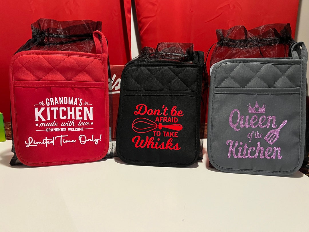 Personalized Kitchen Potholder Sets With Rubber Backing. - Etsy