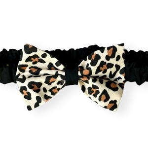 Dog Bow Tie - Scrunchie Back - Leopard Print
