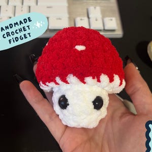 Crochet Mushroom Fidget - Colour Customisable Amigurumi