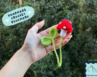 Crochet Mushroom Bookmark - Colour Customisable Amigurumi
