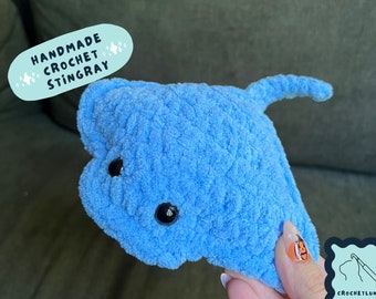 Crochet Stingray Plush -  Colour Customisable Amigurumi