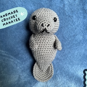 Crochet Manatee Plush - Yarn and Colour Customisable Amigurumi