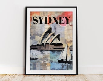 Sydney Landmark Wall Art, Sydney Opera House print, Travel Print, Home Decor, Digital printable Art