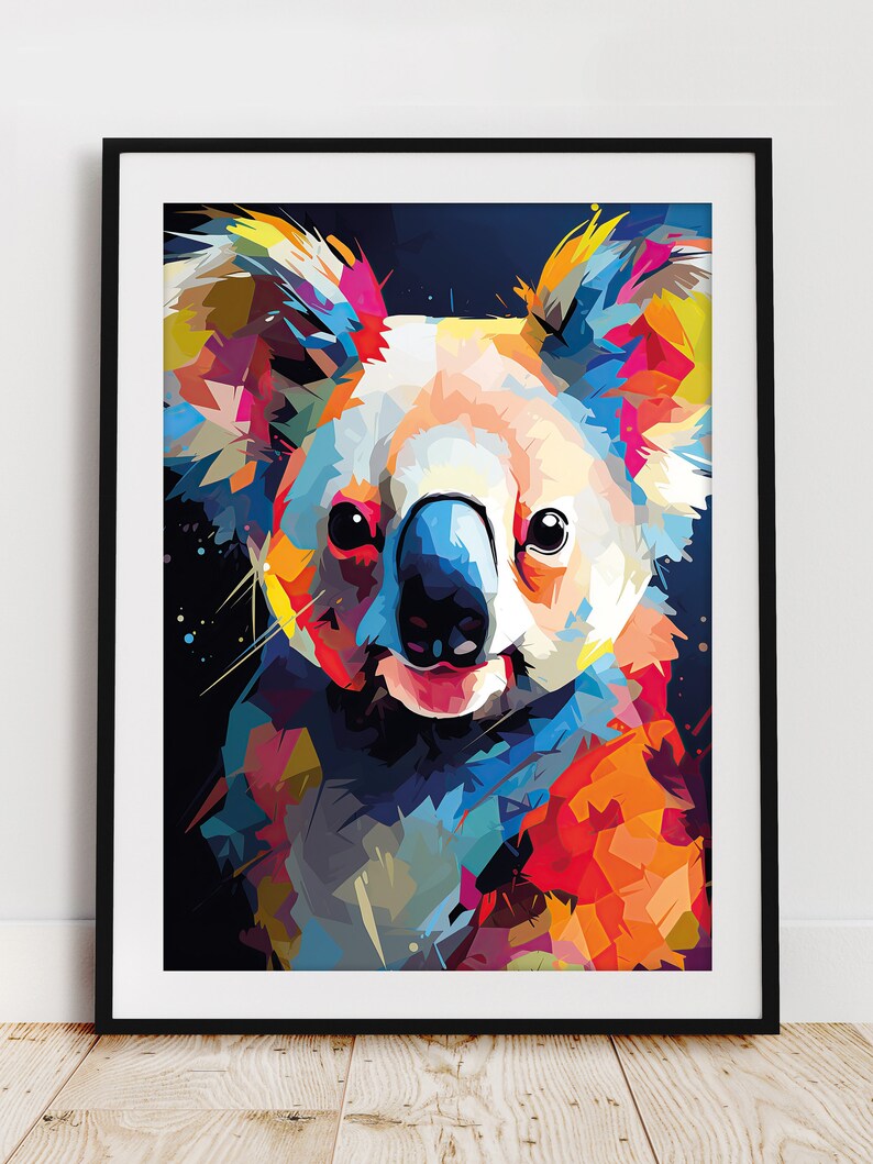Paint Effect Colourful Koala Wall Art, DOWNLOADABLE ART, Teen Room ...