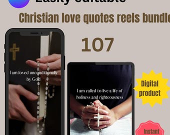 クリスチャンリビングリールバンドル：編集可能な聖書の一節テンプレート（デジタルダウンロード）