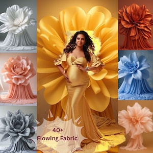 Floral Maternity Digital Backdrop: Flowing Flower Texture Overlay (Digital Download, 3000x3000 px JPEG/PNG