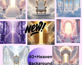 Heaven Background Bundle: Memorial Stair Steps & Gate (Digital Download)