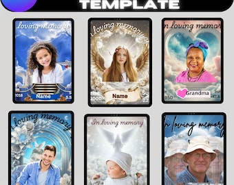 Pacchetto di design commemorativi: modelli Canva modificabili per funerali (download digitale)