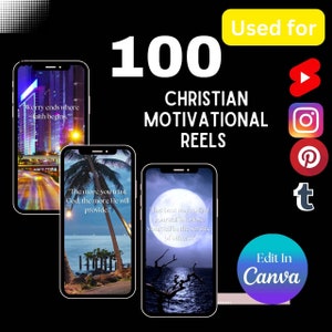 100  Canva editable  Christian Motivational Videos I For Instagram Reels, Tiktok, Shorts I Editable in Canva I Inspirational video messages