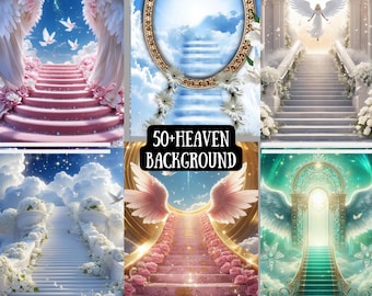 Hemelachtergrondbundel: Blue Sunset Memorial-ontwerpen (digitale download)