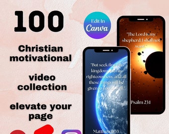 Canvaで編集可能なキリスト教のモチベーションビデオ100選｜Instagramリール、TikTok、ショート動画向け｜Canvaで編集可能｜感動的なビデオメッセージ