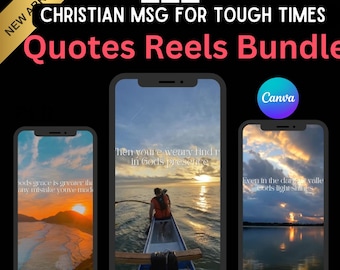 Christian Reels バンドル：聖書の一節を使った Instagram と TikTok 動画（Canva で編集可能、デジタルダウンロード）