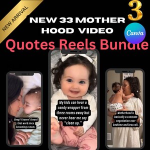 May include: Three phone screens showing quotes about motherhood. The first screen shows a mother and child sleeping. The second screen shows a baby girl smiling. The third screen shows a mother holding a baby. The text on the screens reads: "Sleep? I haven't heard that word since becoming a mom." "My kids can hear a candy wrapper from three rooms away but never hear me say "clean up." "Motherhood is basically a constant negotiation over bedtime and broccoli."