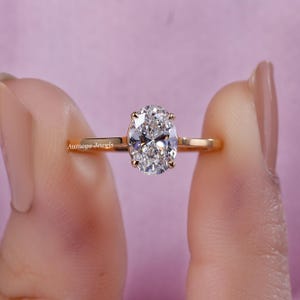 2.5CT Oval Moissanite Engagement Ring: 14K Gold Cathedral Solitaire