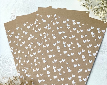Geschenktüte „White Heart“ Kraftpapier, Papiertüten, verpackungstüte