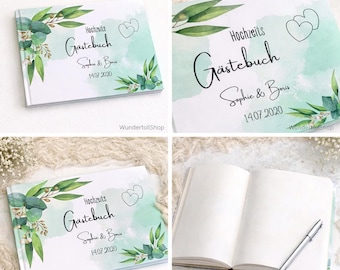 Gästebuch zur Hochzeit Personalisiert Eukalyptus
