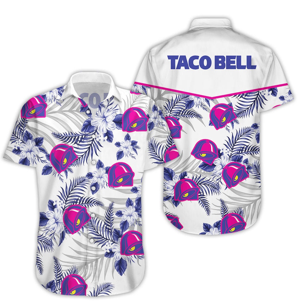 Taco Bell Tropical Flower Aloha Hawaiian Shirts, Summer hawaiian
