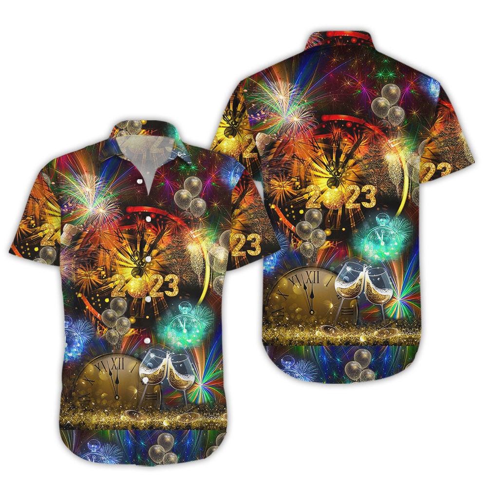 Discover Fireworks Hawaiian Shirt - Happy New Year 2023 Hawaii Shirt