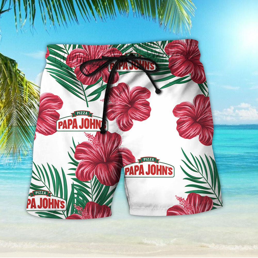 Papa John's Tropical Flower Aloha Hawaiian Shirts sold by Liinz | SKU
