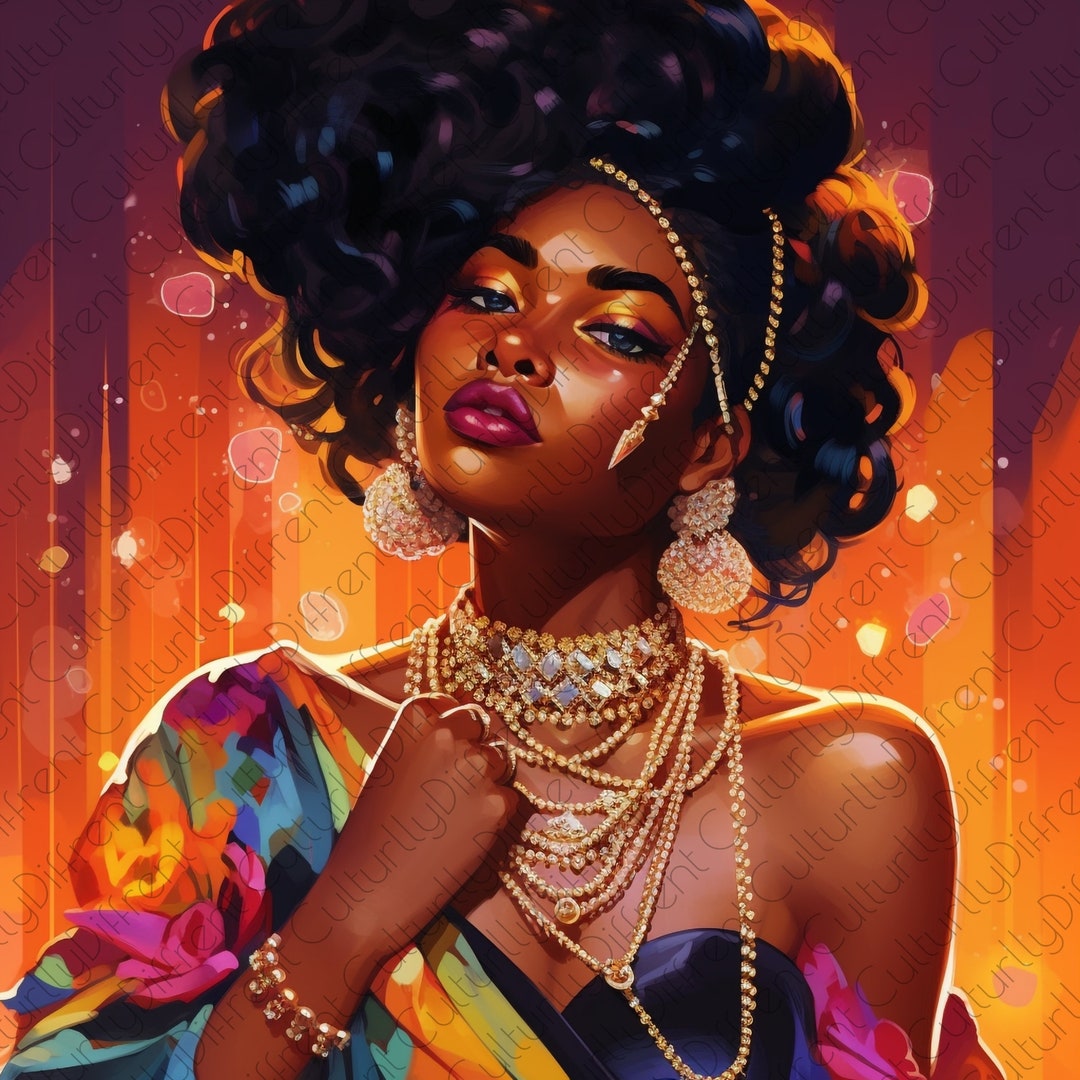 Black Girl Wall Art Black Girl Digital Print Black Girl Digital Artwork