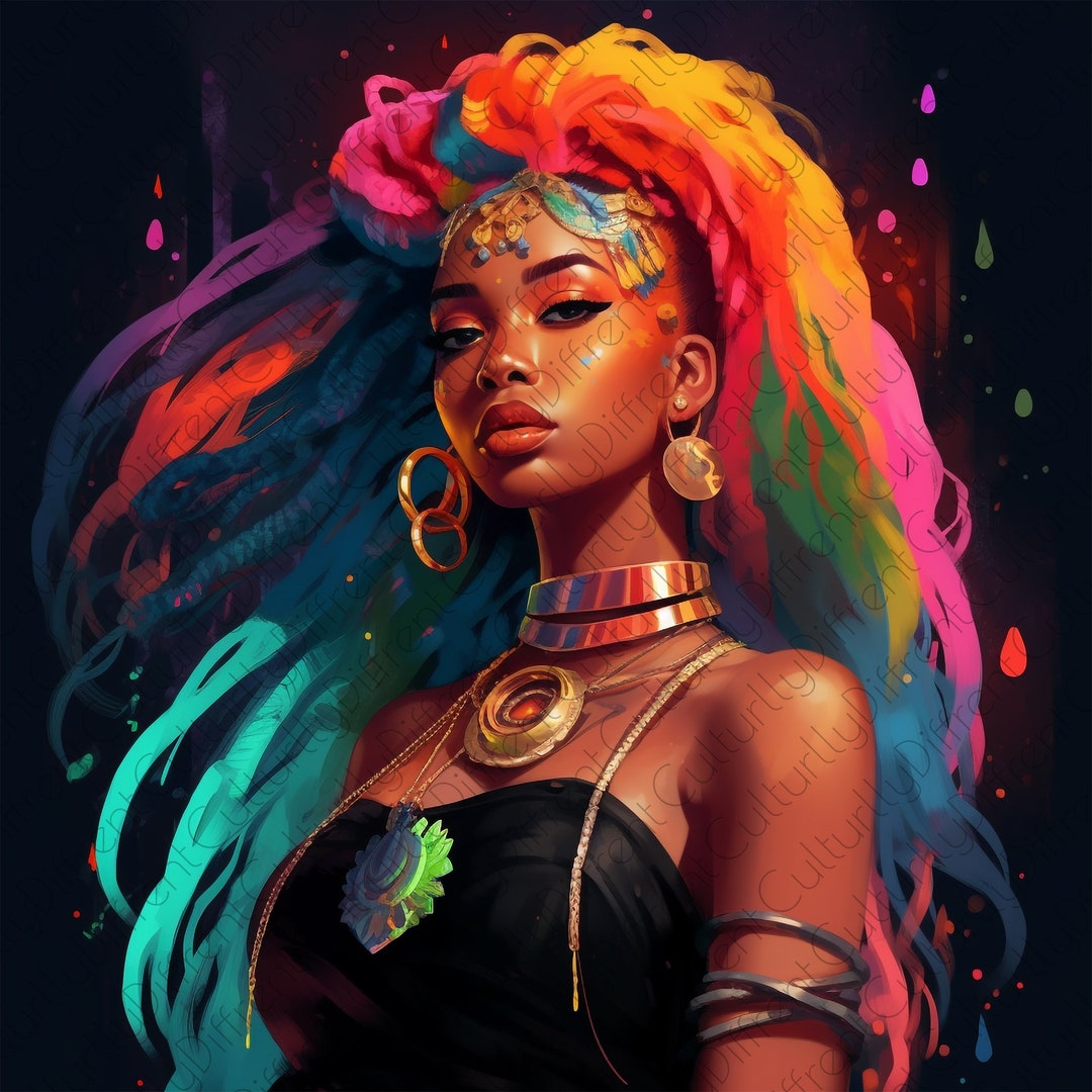 Black Girl Wall Art Black Girl Digital Print Black Girl Digital Artwork