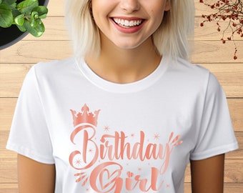 Birthday rose gold Shirt, Birthday Shirt, Birthday Girl Shirt, Birthday Party Girl shirt, Birthday Gift, Girls Birthday Party Shirt,810