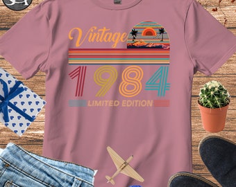 Vintage 40th Birthday Shirt, Personalize 40th Birthday 1984 T shirt, 40th Birthday Gift For Friends Tshirt, 1984 Limited Edition Tshirt, 731