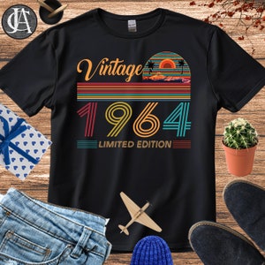 Vintage 1964 Birthday Tshirt, Custom 60th Birthday Gift T shirt, 1964 Birthday Gift for Mum, Grandma, friends Shirt, 60th Birthday Tee, 730