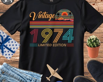 Vintage 1974 Birthday Tshirt, 50th Birthday Gift T shirt, Custom Birthday Shirt, Vintage Birthday Gift Shirt, Birthday Gift for Grandma, 735