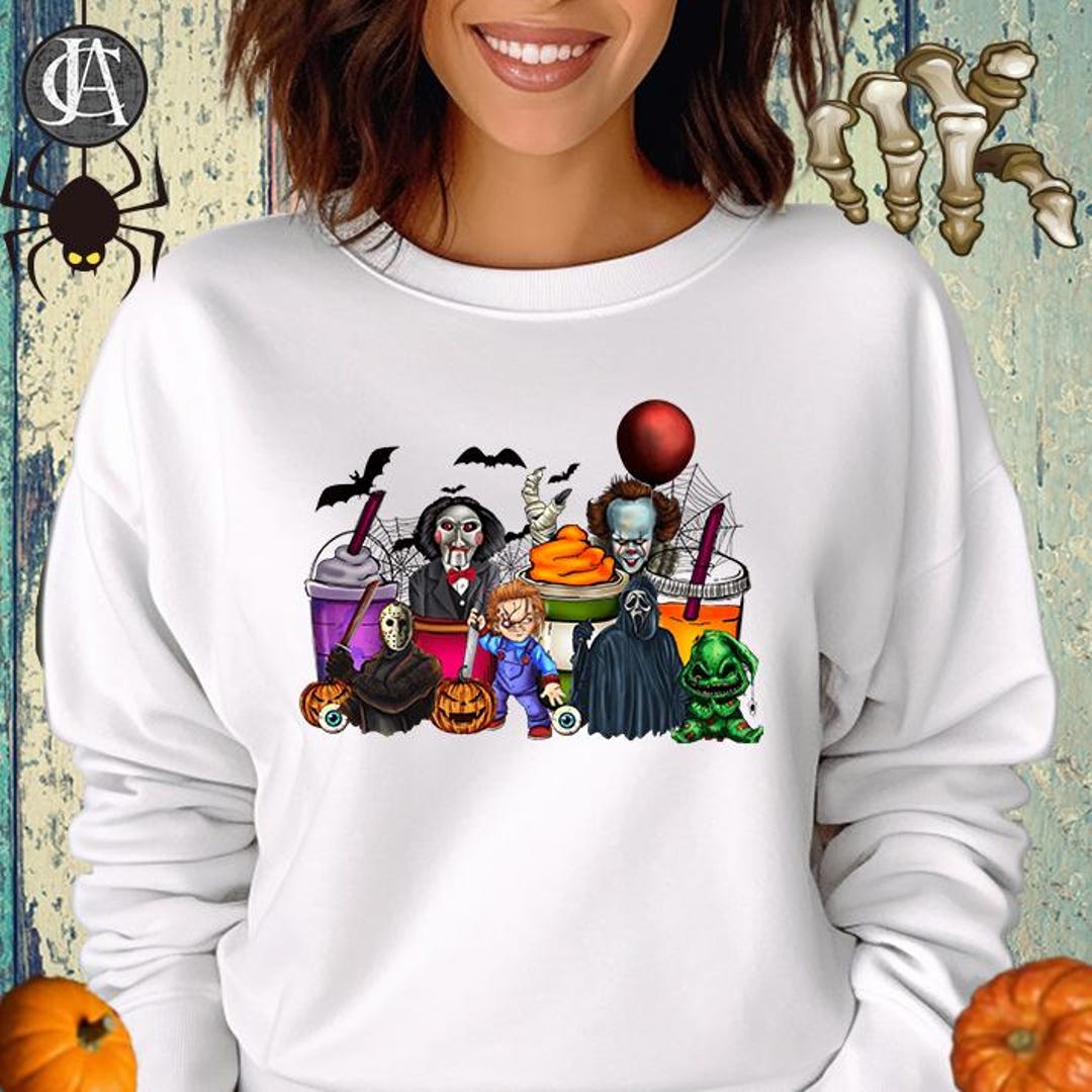 I Just Want To Drink Coffee And Watch Scary Movies Unisex Sweatshirt