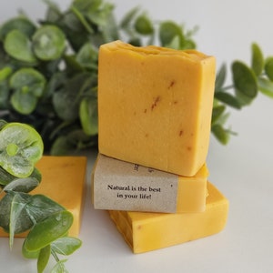 Organic Sweet Orange Shea Butter Soap Bar Citrus Soap Bar Vegan Cold Process Soap Exfoliating Soap Natural Soap Bar