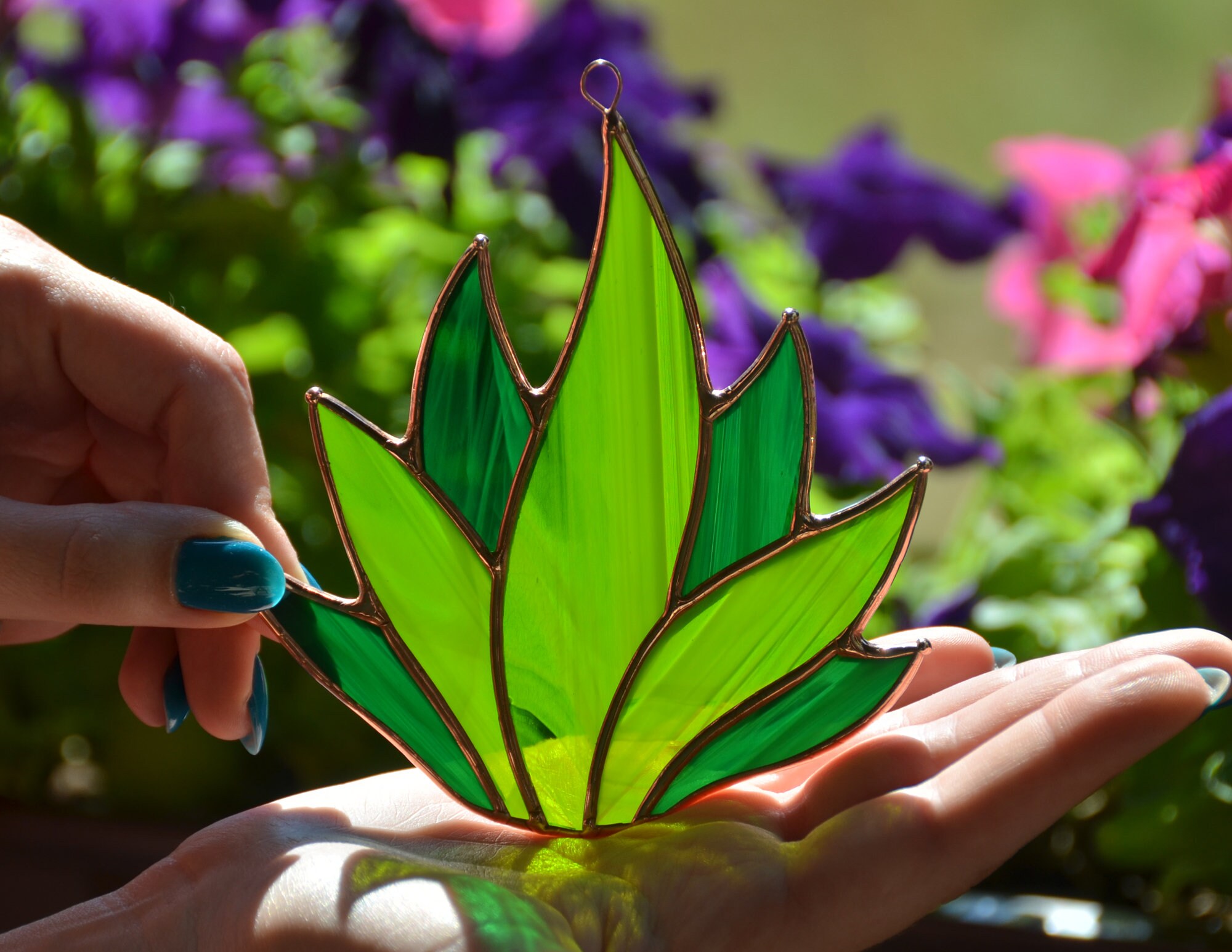 Stained Glass Agave Succulent Suncatcher Everlasting Flower Etsy