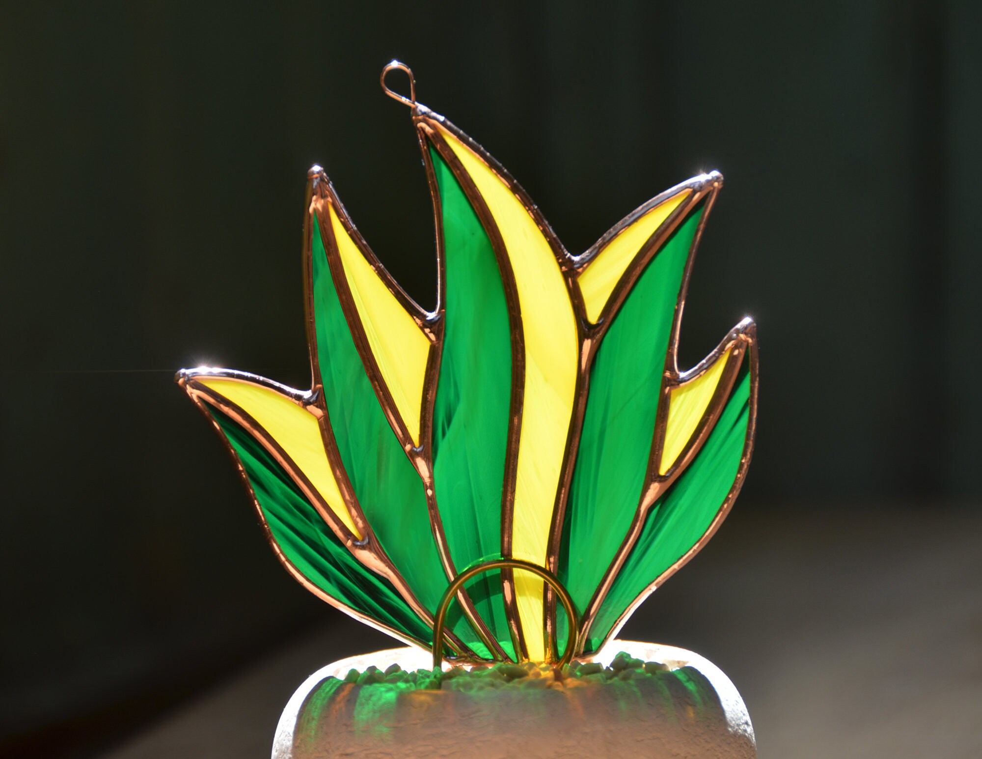 Stained Glass Agave Succulent Suncatcher Everlasting Flower Etsy