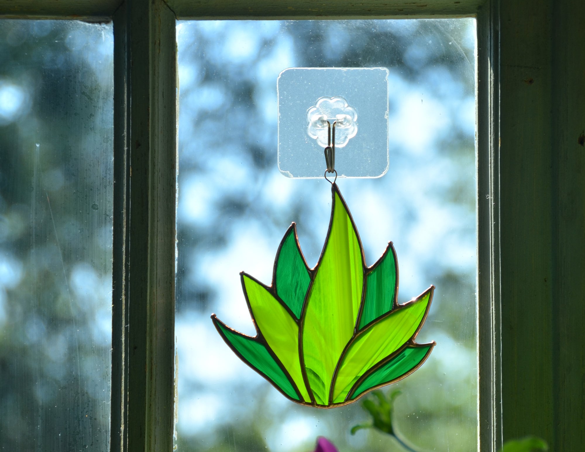 Stained Glass Agave Succulent Suncatcher Everlasting Flower Etsy