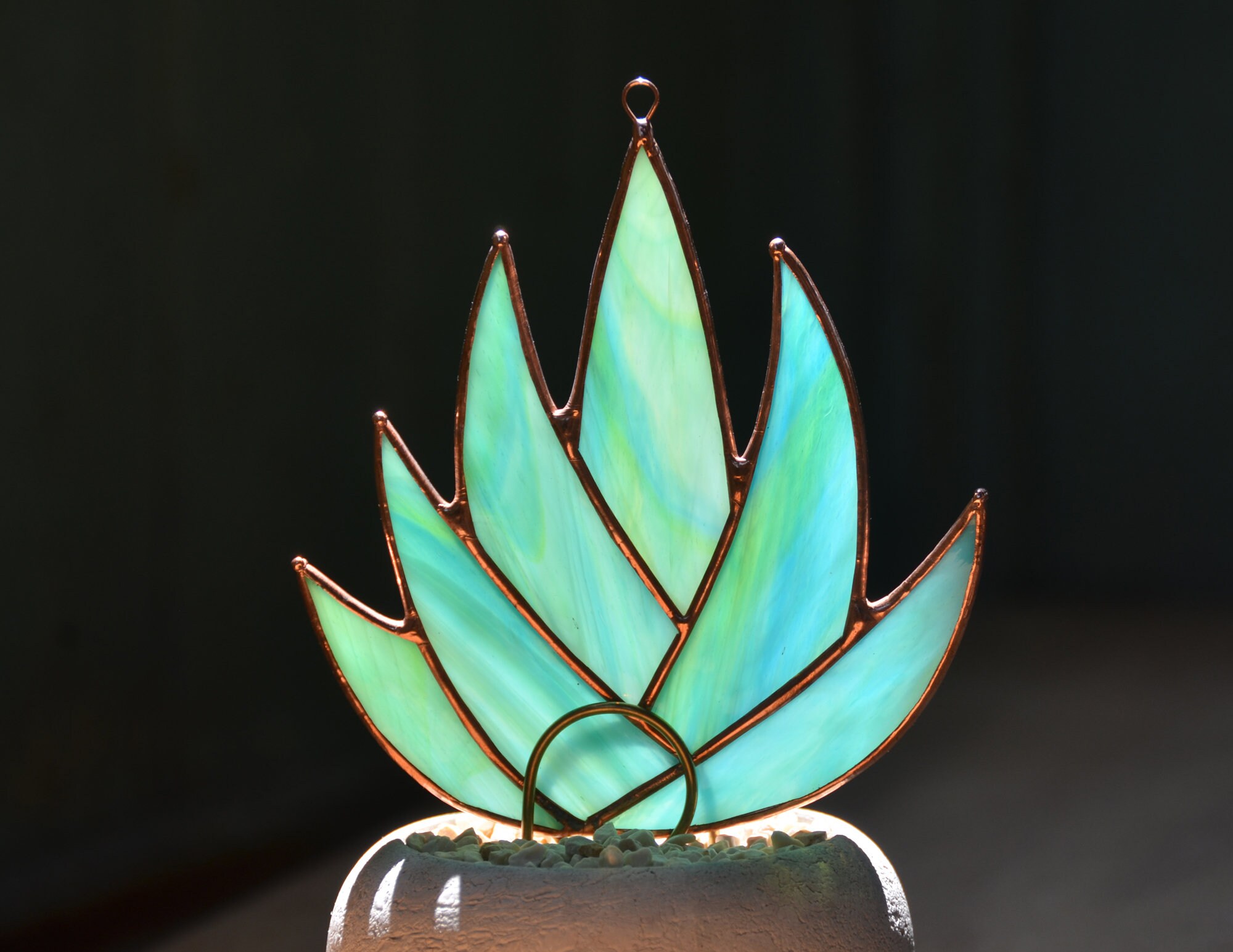 Stained Glass Agave Succulent Suncatcher Everlasting Flower Etsy