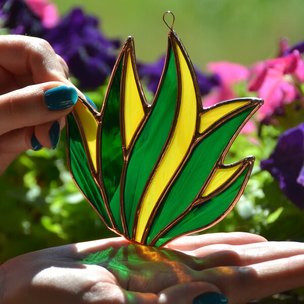 Suncatcher Stained Agave Plant Etsy